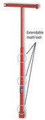 Midwest Rake 85496 5' - 9.5' Extendable Multi Tool with NS354 / NS356 / NS357 Ends Included