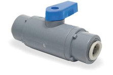 SMC 6381790 Ball Valve, 1/4 In, Push To Connect, PVC