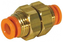 SMC KQ2E12-00 Bulkhead Union, 12mm, Tube, NP Brass