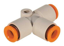 SMC KQ2T05-00 Union Tee, 3/16 In, Tube, Polybutylene