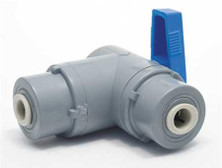 SMC PVC 657-4SMC4SMC-F Ball Valve, 1/4 In, Push To Connect, PVC