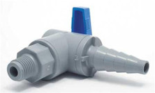 SMC PVC 657-6MTB-F Ball Valve, 3/8 In, MNPT x T Barb, PVC