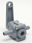 SMC PVC 250-8B8B-F Ball Valve, 1/2 In, Barb, PVC