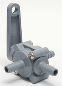 SMC PVC 351-8B8B8B-F Ball Valve, 3 Way, Lever, 1/2 In, Barb