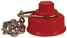 Dixon IHC250F 2-1/2" NH PENTAGON HYD CAP PAINTED WITH CHAIN & RNG-IRON