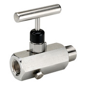 Dixon MFS702 1/4" 316SS Block,Bleed Needle Valve Male-to-Fem, Soft Seat, T-Handle