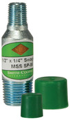 Dixon SW80-050038 1/2" x 3/8" Swage Nipple, Green Cap Zinc Plated Sch80