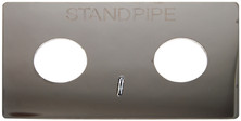Dixon WP2HSP-C 2 HOLE WALL PLATE, 3-3/8" DIAM, 7-5/8" CENTERS, STANDPIPE, POL/CHR