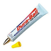 Markal 96654 DURA-BALL PAINT TUBE MARKER METAL TIP 1/8" Tip Red, Each
