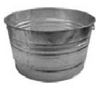 Magnolia Brush A 16.91 Qt. Galvanized Round Tubs With Bail Handle