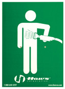 Haws SP176 vertical universal emergency body spray sign