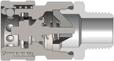 Dixon 12VM12-SS 1 1/2" H-COUPLER, 1 1/2"M-NPTF, 316 Body Material: 316 STAINLESS Body Size: 1-1/2"