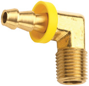 Dixon 2730606C Brass 3/8"-18 Male NPTF x 3/8" 90 Deg Push-On Hose Barb