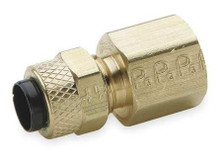 Parker 66P-4-4 Female Connector, 1/4 In, Brass, PK 10