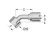 Alfagomma C12222441-0810M 45 Deg ORFS Female Solid Bent Tube, 0.50", 12.70 mm