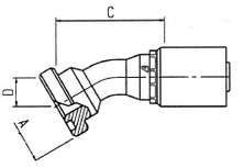 Alfagomma C12243330-1216 30 Deg O-Ring Flange SAE J518 Code B61 Solid Bent Tube, 0.75", 19.00 mm