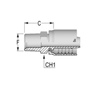 Alfagomma C12410710-1216 BSP/JIS Solid Male Tapered, 0.75", 19.00 mm
