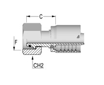 Alfagomma C12421613-1236 Metric Swivel Female O-Ring 24 Deg Seat DIN 3865 – Heavy, 0.75", 19.00 mm