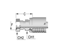 Alfagomma C12226511-0406 JIC Female Swivel 37 Deg Seat Fitting, 0.25", 6.40 mm