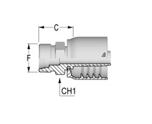 Alfagomma C12411210-0824 Metric Solid Male 24 Deg Seat DIN 3861 – Heavy, 0.50", 12.70 mm