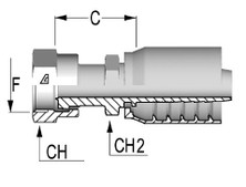 Alfagomma C12622411-1616 ORFS Female for Ultra High, 1", 25.4 mm Pressure Hoses, Crimped Nut