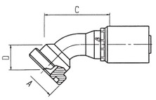 Alfagomma C12443340-0812 45 Deg O-Ring Flange SAE J518 Code 61 Solid Bent Tube, 0.50", 12.70 mm