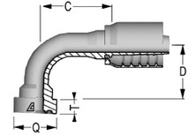 C12643990-1216 90 Deg SUPERCAT Flange 6000 PSI for Ultra High Pressure Hoses, 3/4", 19.0 mm