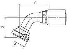 Alfagomma C12443360-2020 60 Deg O-Ring Flange SAE J518 Code 61 Solid Bent Tube, 1.25", 31.80 mm