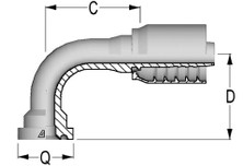 C12643690-2424 90° Flange SAE J518 Code 62 for Ultra HPH, 1.50", 38.1mm Ultra HPH