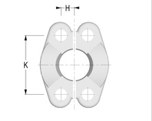 Alfagomma H10W3620-1200 Split Flange Clamps SAE J518 Code 62, 6000x PSI, 0.75"