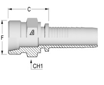 Alfagomma H1211110-0822 Metric Solid Male 24 Deg Seat DIN, 3853 Light, 1/2", 12.7 mm