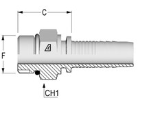 Alfagomma H1213010-0812 SAE Solid Male O-Ring Boss, 1/2", 12.7 mm