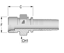 Alfagomma H1213B10-0808 Bite Type Tube Fitting, 1/2", 12.7 mm
