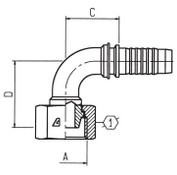 H1221393-0516 90 Deg Metric Swivel Female Multiseal, DIN 3868 Solid Bent Tube, 0.31", 7.9 mm