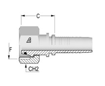 Alfagomma H1221513-0822 Metric O-Ring Female Swivel 24 Deg Seat, DIN 3865 Light‡, 1/2", 12.7 mm