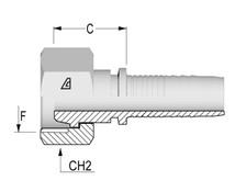 Alfagomma H1221013-1638 Metric Swivel Female 60 Deg Cone, DIN 3863, 1", 25.4 mm
