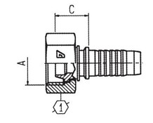 Alfagomma H1221713-0416 Metric Female Millimetric Type, 1/4", 6.4 mm