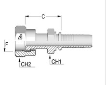 Alfagomma H1222411-0808 ORFS Female, Double Hex, 1/2", 12.7 mm