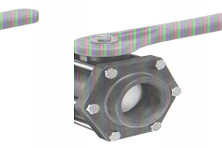 Kuriyama PPBV400 Polypropylene 6-Bolt Ball Valve, 4"