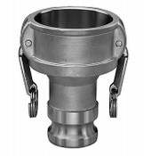 Kuriyama RDA-A6040 Aluminum Reducing Coupler/Adapter, Part D x A with Forged Brass Handles, 6 x 4"