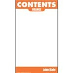 Oil Safe 280006 Content Label - Water Resistant - 2" x 3.5"- Orange