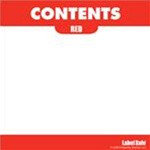 Oil Safe 280308 Content Label - Water Resistant - 3.25" x 3.25 - Red