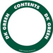 Oil Safe 280503 Content Label - Water Resistant - 2" Circle - Dark Green