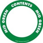Oil Safe 280505 Content Label - Water Resistant - 2" Circle - Mid Green