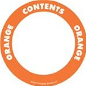 Oil Safe 280506 Content Label - Water Resistant - 2" Circle - Orange