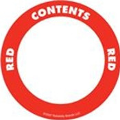 Oil Safe 280508 Content Label - Water Resistant - 2" Circle - Red