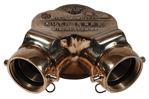 Dixon 90DCS4025F-P 90 DEGREE 4" FNPT X 2-1/2" FNST DBL CLAPPER SIAMESE- POLISHED