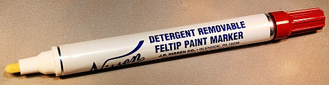 Nissen DRFPRE Red Detergent Removable Feltip Paint Markers, 12/Pk
