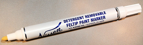Nissen DRFPWH White Detergent Removable Feltip Paint Markers