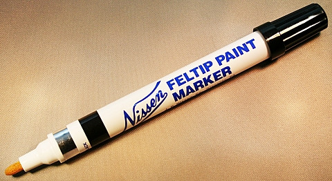 Nissen FPBKM Black Feltip Paint Marker, Point Size: Medium